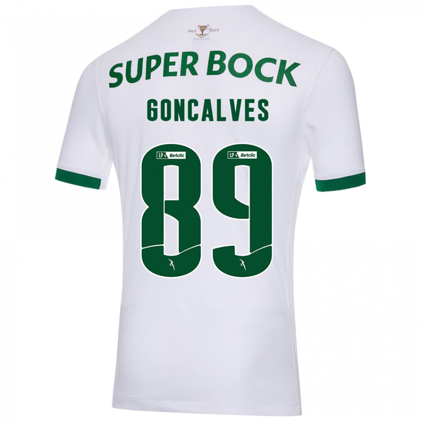 Férfi Andre Goncalves #89 Fehér Zöld Idegenbeli Jersey 2024/25 Mez Póló Ing