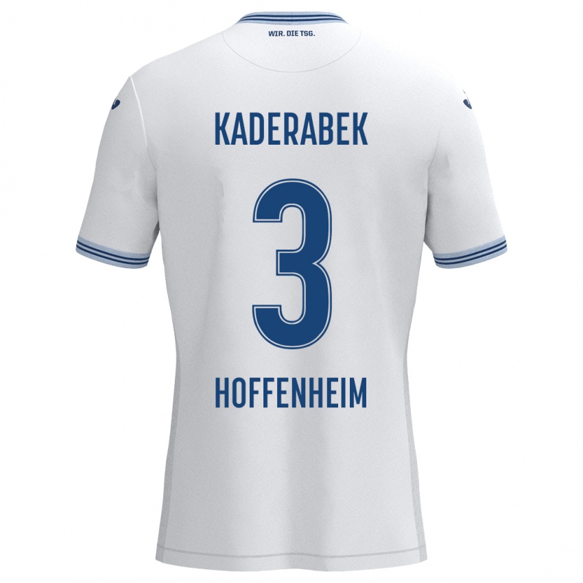 Férfi Pavel Kaderabek #3 Fehér Kék Idegenbeli Jersey 2024/25 Mez Póló Ing