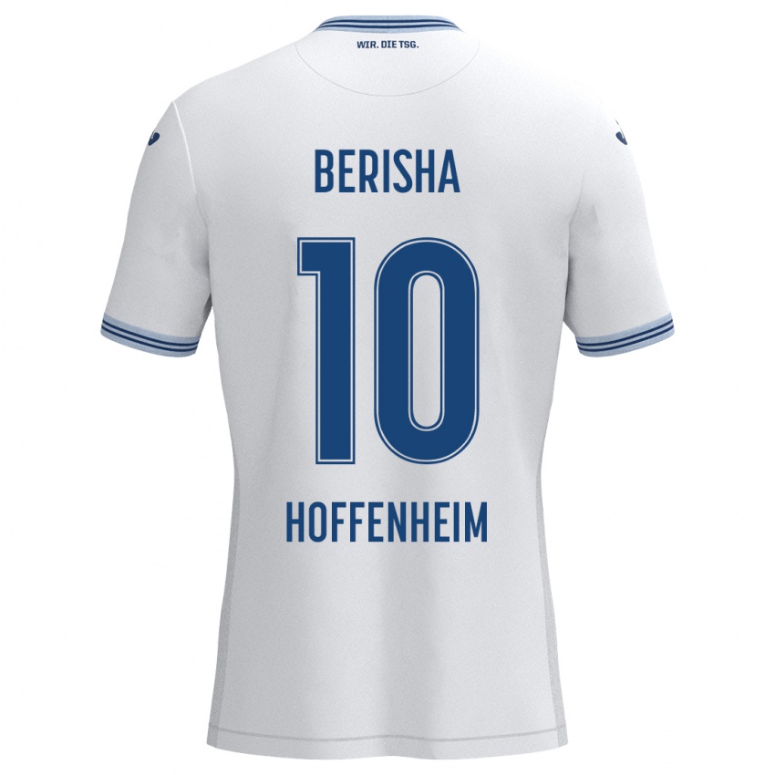 Férfi Mergim Berisha #10 Fehér Kék Idegenbeli Jersey 2024/25 Mez Póló Ing