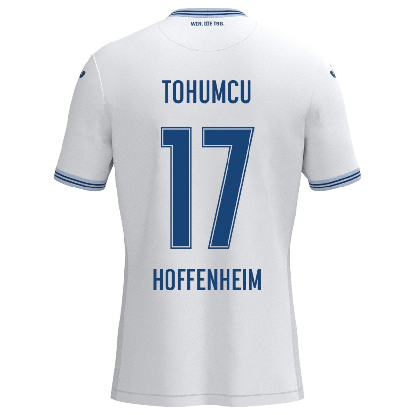 Férfi Umut Tohumcu #17 Fehér Kék Idegenbeli Jersey 2024/25 Mez Póló Ing