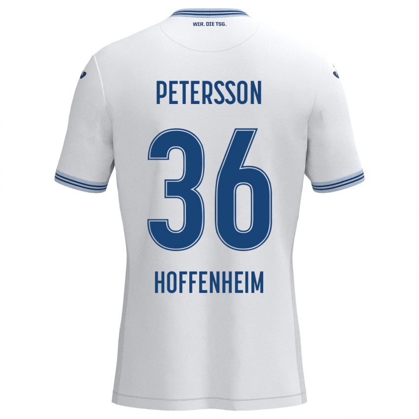 Férfi Lúkas Petersson #36 Fehér Kék Idegenbeli Jersey 2024/25 Mez Póló Ing