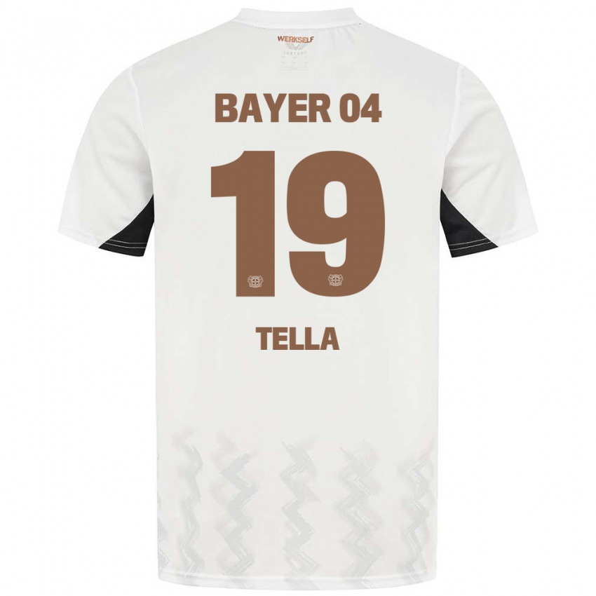 Férfi Nathan Tella #19 Fehér Fekete Idegenbeli Jersey 2024/25 Mez Póló Ing