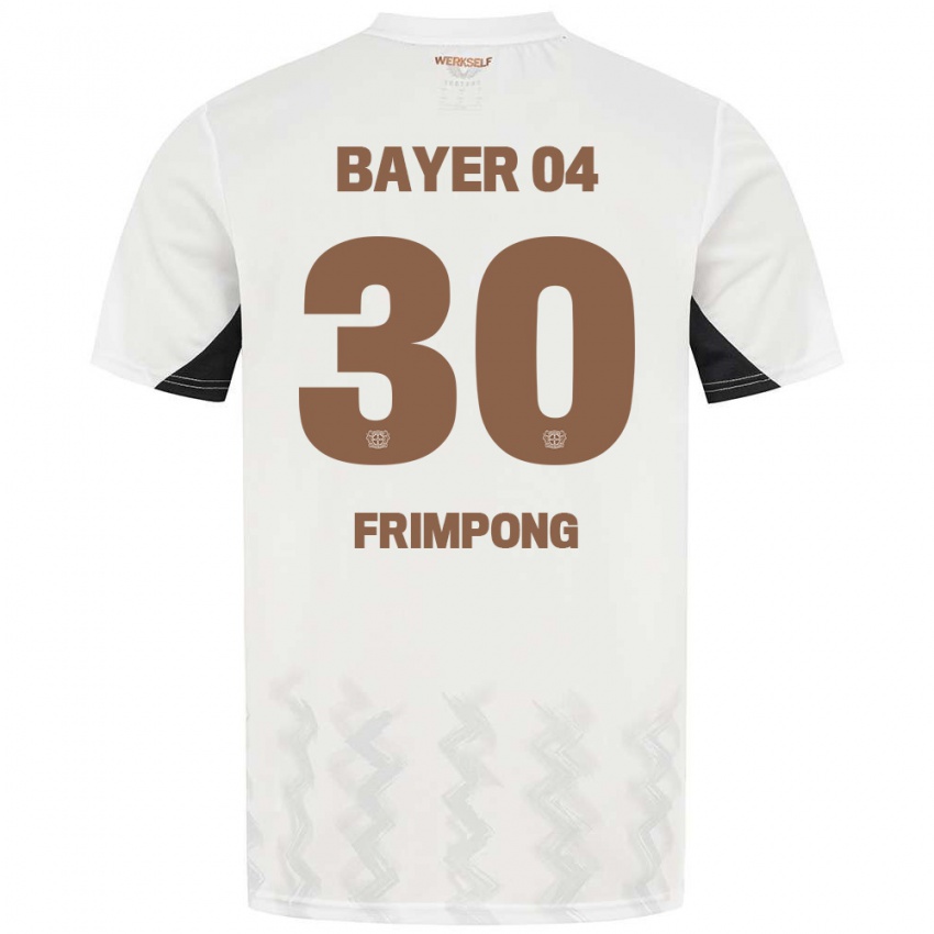 Férfi Jeremie Frimpong #30 Fehér Fekete Idegenbeli Jersey 2024/25 Mez Póló Ing