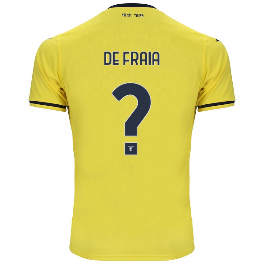 Férfi Davide De Fraia #0 Sárga Idegenbeli Jersey 2024/25 Mez Póló Ing