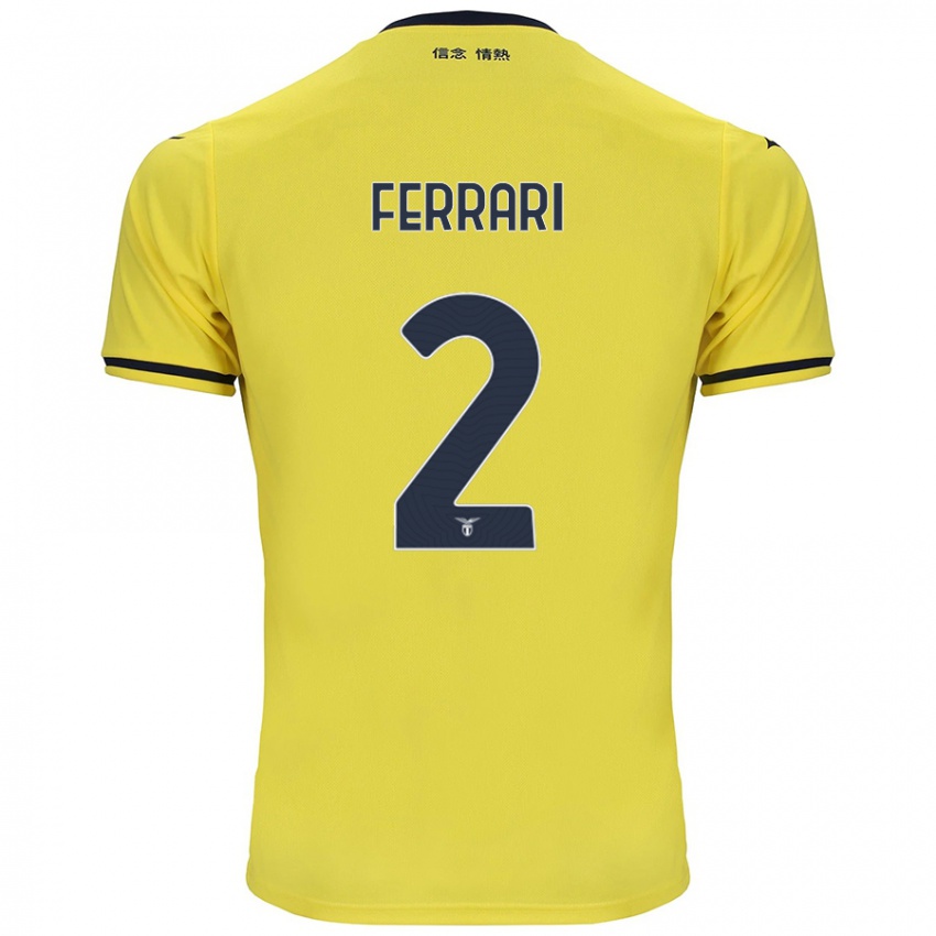 Férfi Lorenzo Ferrari #2 Sárga Idegenbeli Jersey 2024/25 Mez Póló Ing