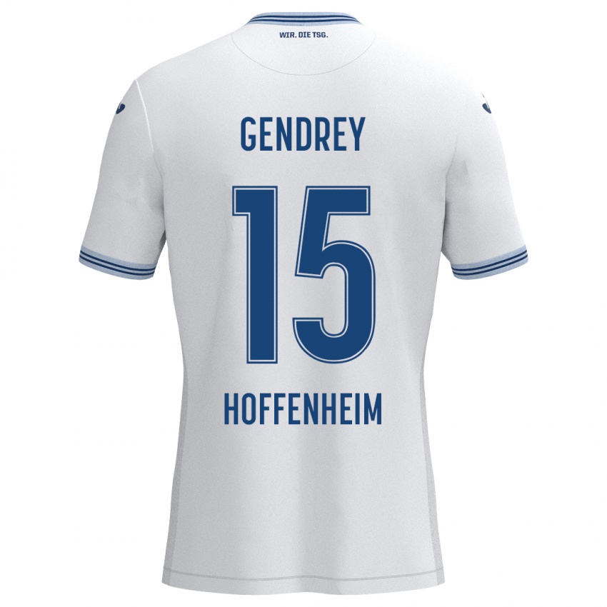 Férfi Valentin Gendrey #15 Fehér Fekete Idegenbeli Jersey 2024/25 Mez Póló Ing