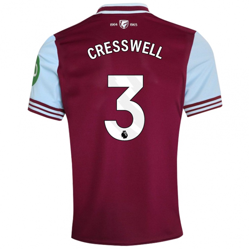 Női Aaron Cresswell #3 Sötétvörös Hazai Jersey 2024/25 Mez Póló Ing