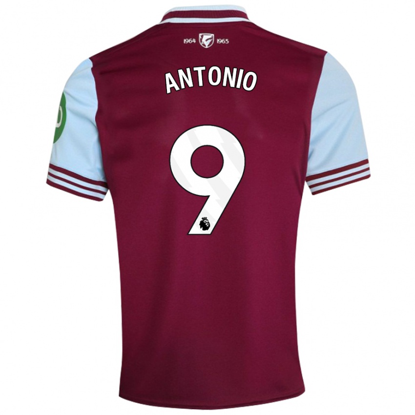 Női Michail Antonio #9 Sötétvörös Hazai Jersey 2024/25 Mez Póló Ing