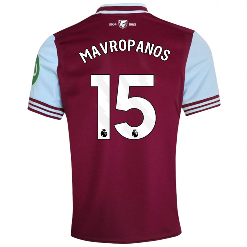 Női Konstantinos Mavropanos #15 Sötétvörös Hazai Jersey 2024/25 Mez Póló Ing