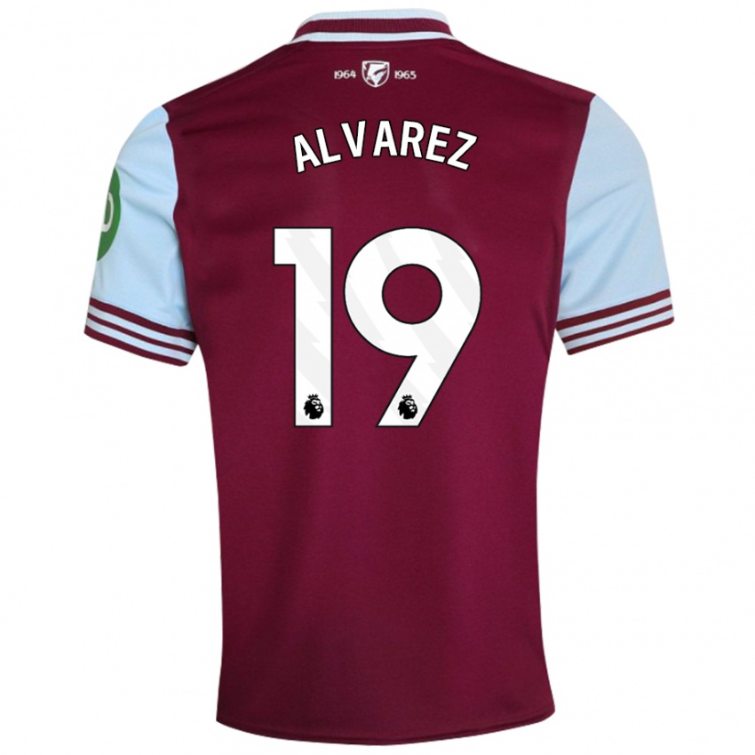 Női Edson Alvarez #19 Sötétvörös Hazai Jersey 2024/25 Mez Póló Ing