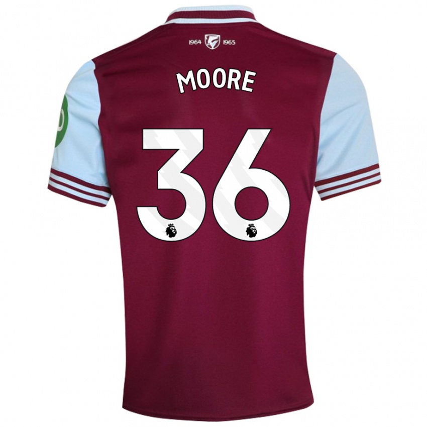 Női Sean Moore #36 Sötétvörös Hazai Jersey 2024/25 Mez Póló Ing