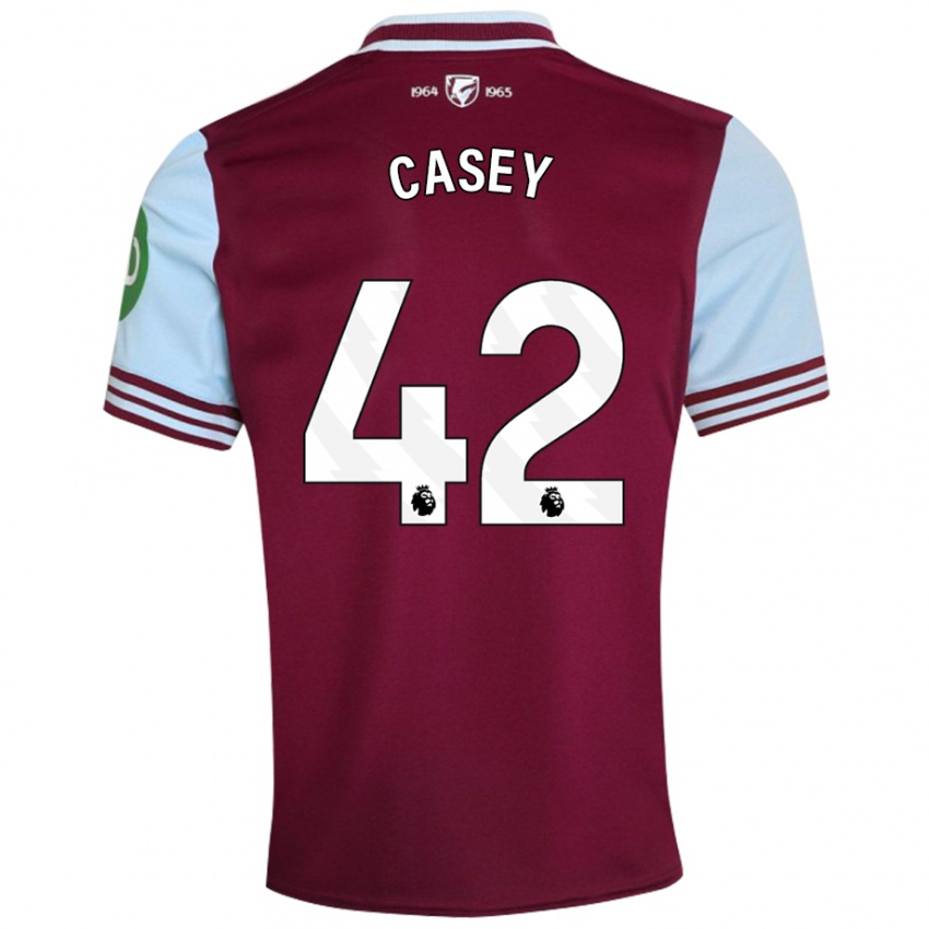 Női Kaelan Casey #42 Sötétvörös Hazai Jersey 2024/25 Mez Póló Ing