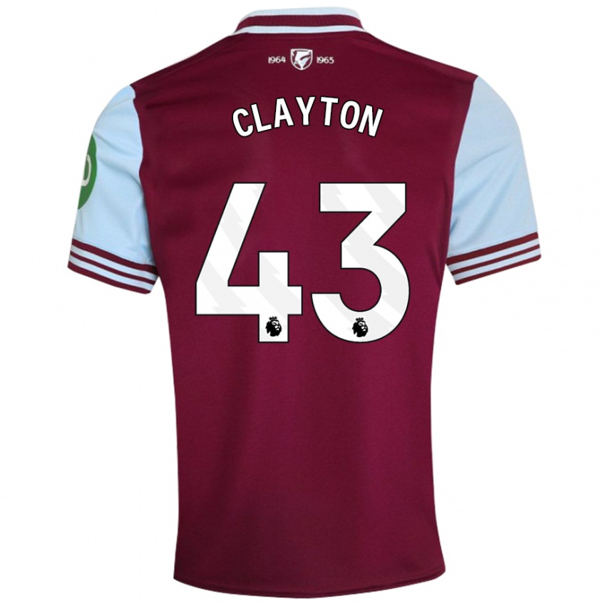 Női Regan Clayton #43 Sötétvörös Hazai Jersey 2024/25 Mez Póló Ing