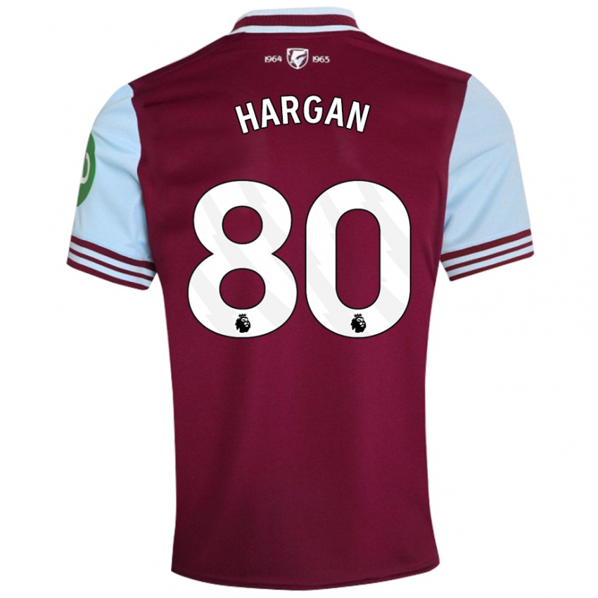 Női Riley Hargan #80 Sötétvörös Hazai Jersey 2024/25 Mez Póló Ing