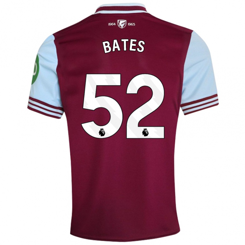 Női Billy Bates #52 Sötétvörös Hazai Jersey 2024/25 Mez Póló Ing