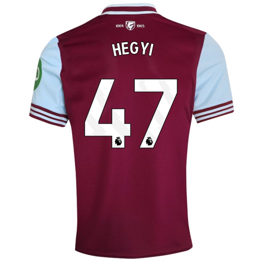 Női Krisztian Hegyi #47 Sötétvörös Hazai Jersey 2024/25 Mez Póló Ing