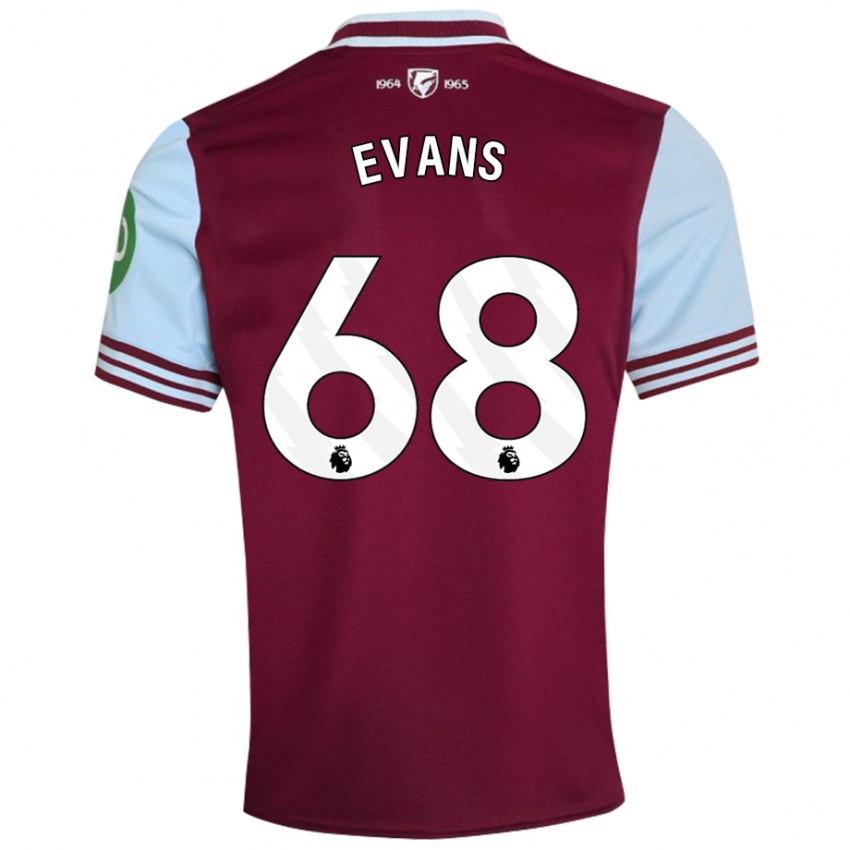 Női Isaac Evans #68 Sötétvörös Hazai Jersey 2024/25 Mez Póló Ing