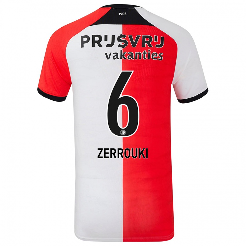 Női Ramiz Zerrouki #6 Piros Fehér Hazai Jersey 2024/25 Mez Póló Ing