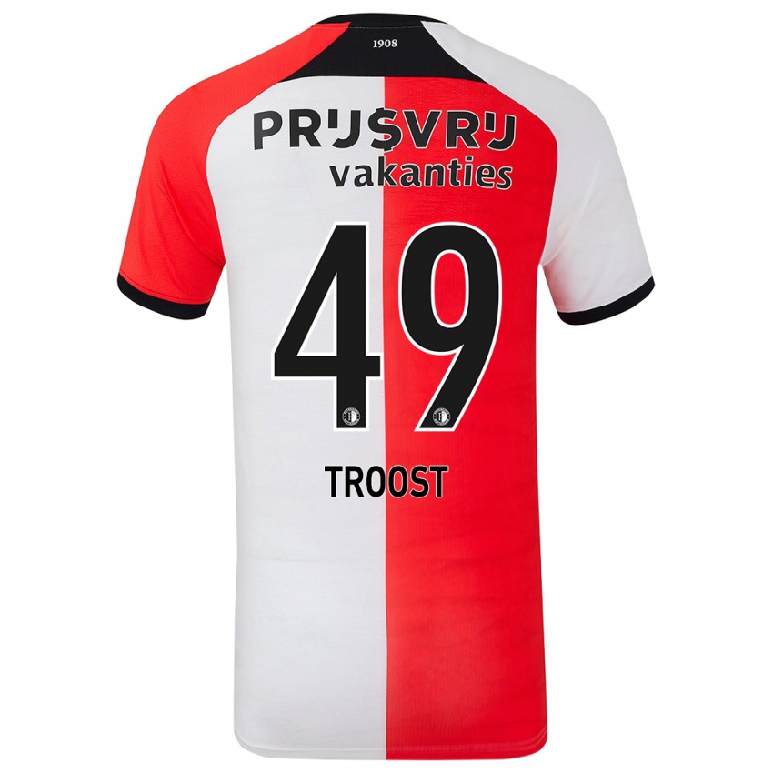 Női Tein Troost #49 Piros Fehér Hazai Jersey 2024/25 Mez Póló Ing