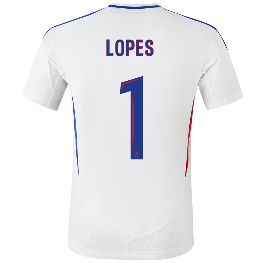 Női Anthony Lopes #1 Fehér Kék Hazai Jersey 2024/25 Mez Póló Ing