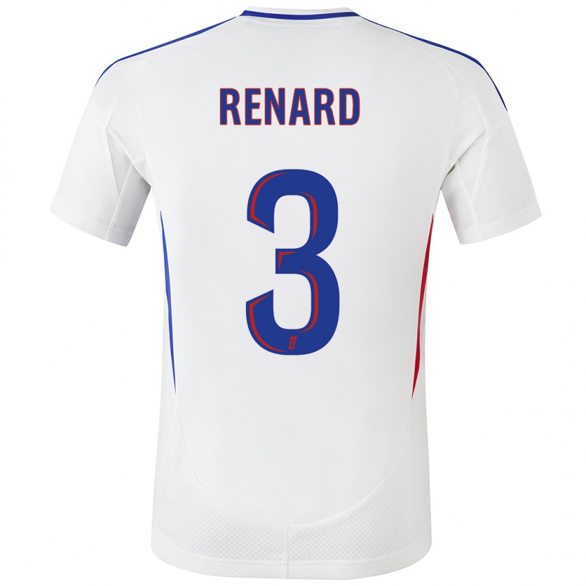 Női Wendie Renard #3 Fehér Kék Hazai Jersey 2024/25 Mez Póló Ing