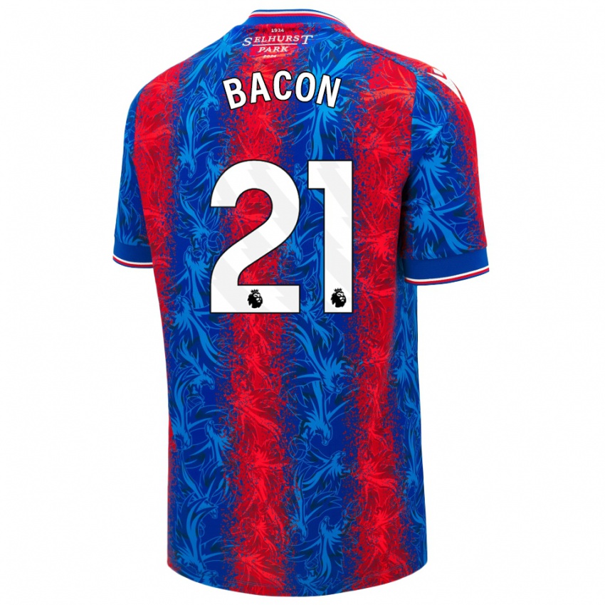 Női Skye Bacon #21 Piros Kék Csíkok Hazai Jersey 2024/25 Mez Póló Ing