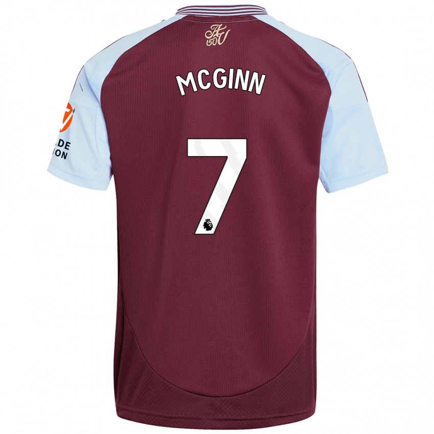 Női John Mcginn #7 Bordó Égszínkék Hazai Jersey 2024/25 Mez Póló Ing