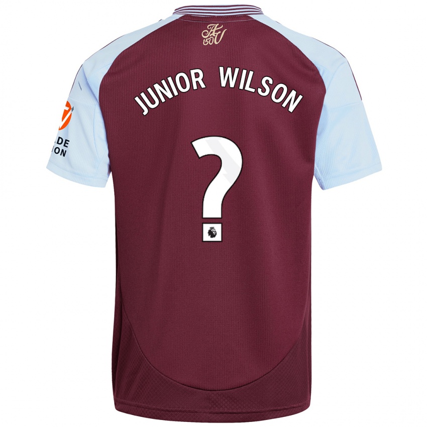 Női Junior Wilson #0 Bordó Égszínkék Hazai Jersey 2024/25 Mez Póló Ing