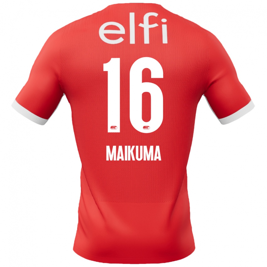 Női Seiya Maikuma #16 Piros Fehér Hazai Jersey 2024/25 Mez Póló Ing