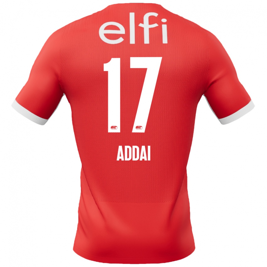 Női Jayden Addai #17 Piros Fehér Hazai Jersey 2024/25 Mez Póló Ing