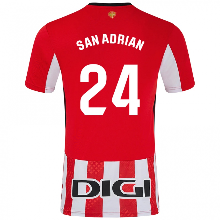 Női Marta San Adrián Rocandio #24 Piros Fehér Hazai Jersey 2024/25 Mez Póló Ing