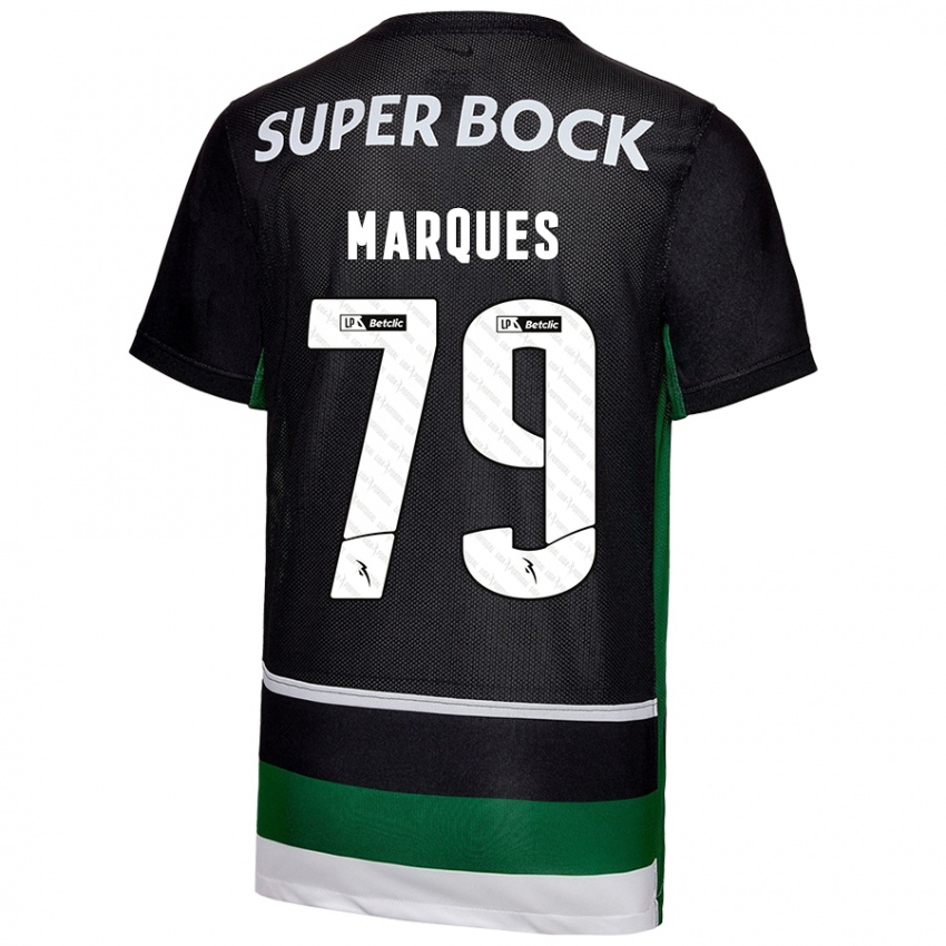 Női Rodrigo Marquês #79 Fekete Fehér Zöld Hazai Jersey 2024/25 Mez Póló Ing