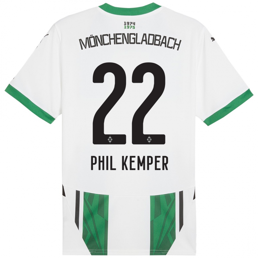 Női Phil Kemper #22 Fehér Zöld Hazai Jersey 2024/25 Mez Póló Ing