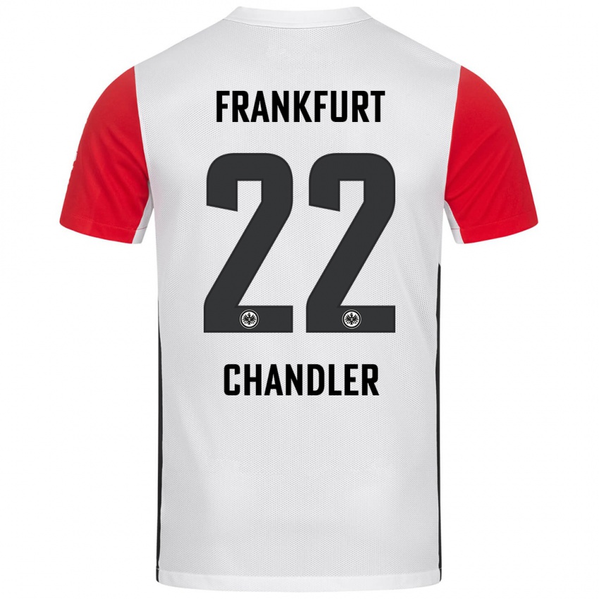 Női Timothy Chandler #22 Fehér Piros Hazai Jersey 2024/25 Mez Póló Ing