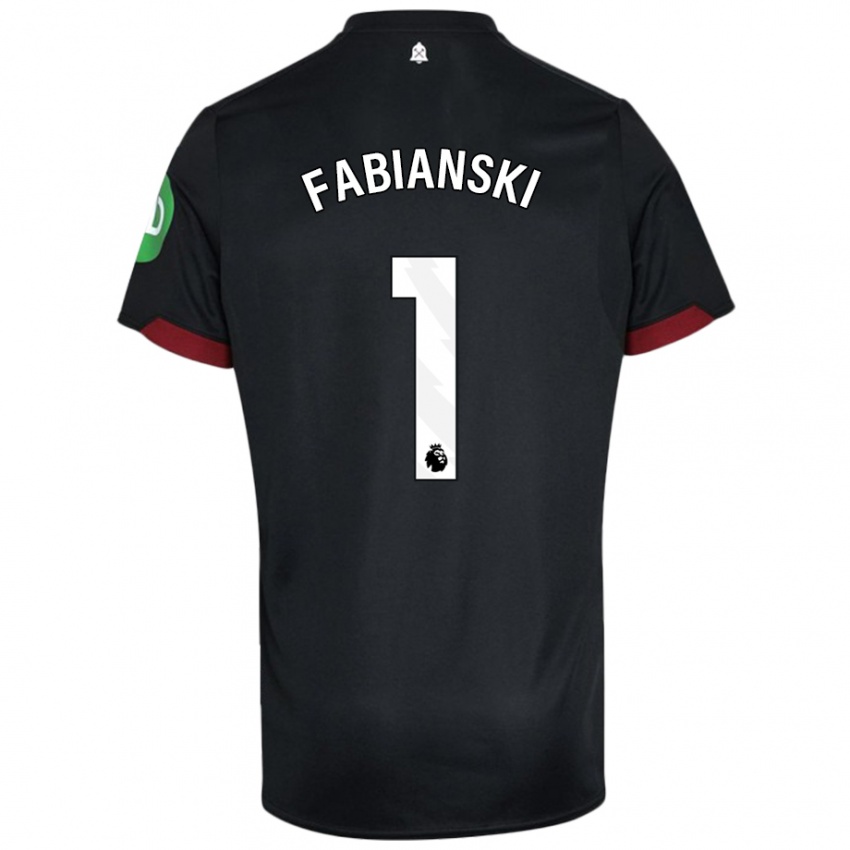 Női Lukasz Fabianski #1 Fekete Fehér Idegenbeli Jersey 2024/25 Mez Póló Ing