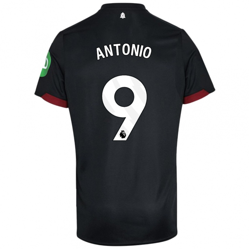 Női Michail Antonio #9 Fekete Fehér Idegenbeli Jersey 2024/25 Mez Póló Ing