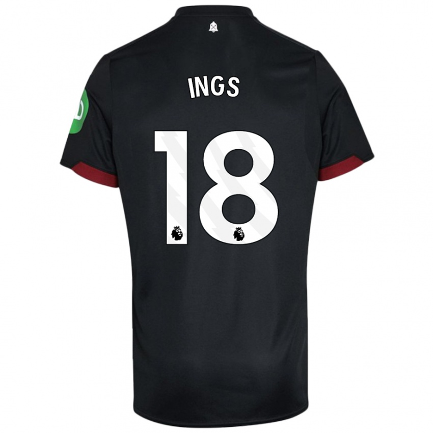 Női Danny Ings #18 Fekete Fehér Idegenbeli Jersey 2024/25 Mez Póló Ing