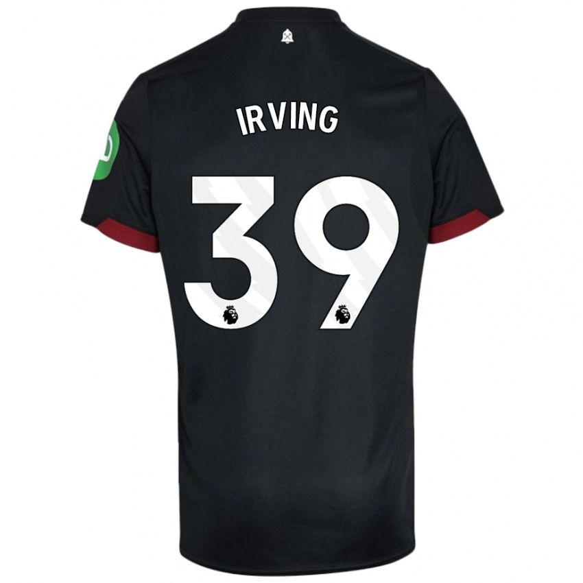 Női Andy Irving #39 Fekete Fehér Idegenbeli Jersey 2024/25 Mez Póló Ing