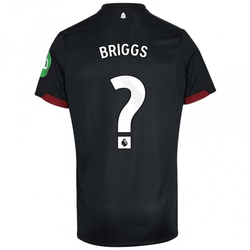 Női Josh Briggs #0 Fekete Fehér Idegenbeli Jersey 2024/25 Mez Póló Ing