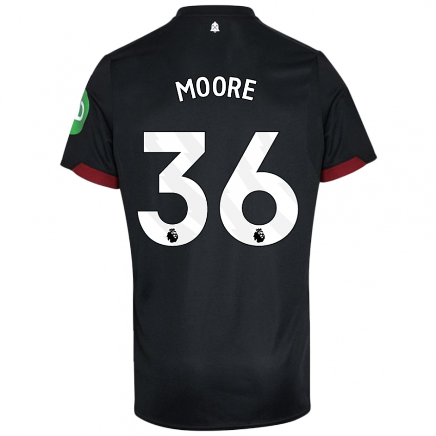 Női Sean Moore #36 Fekete Fehér Idegenbeli Jersey 2024/25 Mez Póló Ing