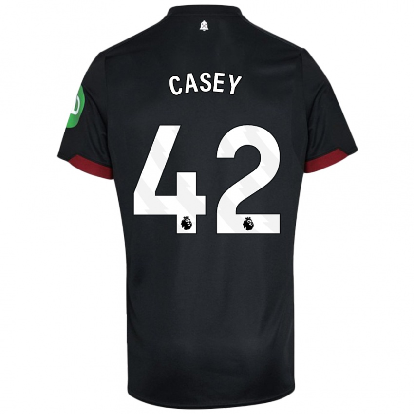 Női Kaelan Casey #42 Fekete Fehér Idegenbeli Jersey 2024/25 Mez Póló Ing