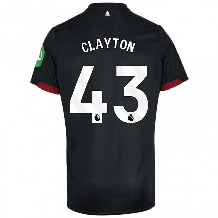 Női Regan Clayton #43 Fekete Fehér Idegenbeli Jersey 2024/25 Mez Póló Ing