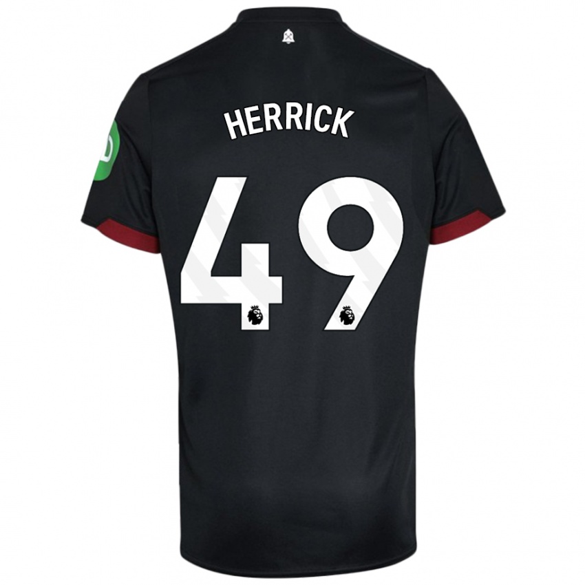 Női Finlay Herrick #49 Fekete Fehér Idegenbeli Jersey 2024/25 Mez Póló Ing