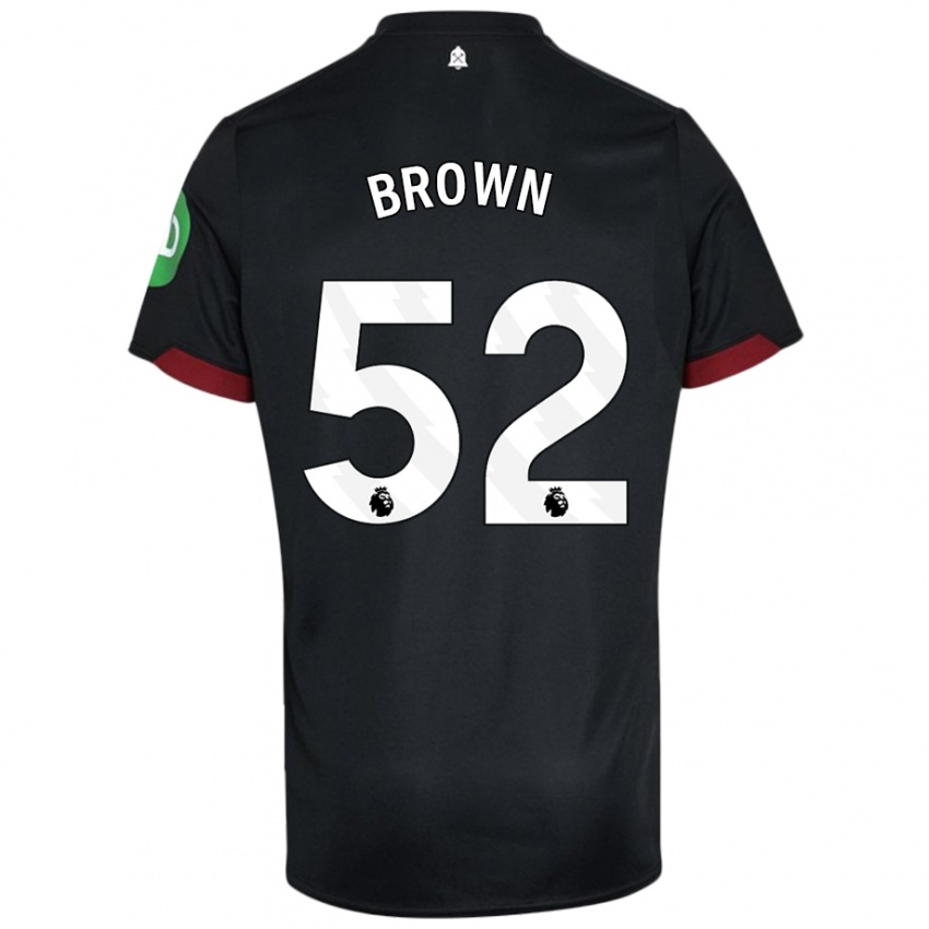 Női Luis Brown #52 Fekete Fehér Idegenbeli Jersey 2024/25 Mez Póló Ing