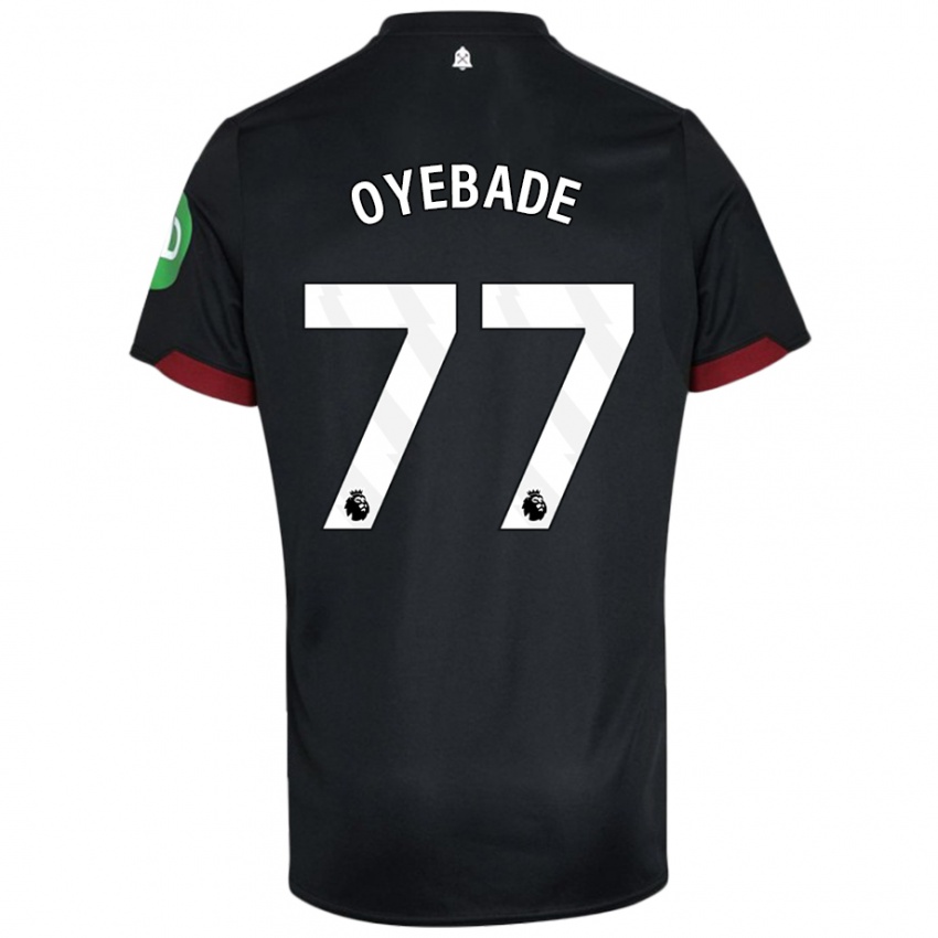 Női Rayan Oyebade #77 Fekete Fehér Idegenbeli Jersey 2024/25 Mez Póló Ing