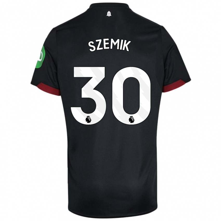 Női Kinga Szemik #30 Fekete Fehér Idegenbeli Jersey 2024/25 Mez Póló Ing