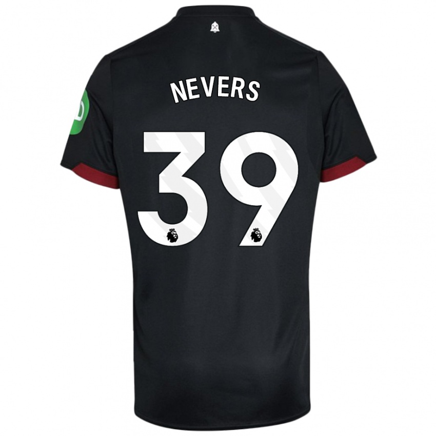 Női Thierry Nevers #39 Fekete Fehér Idegenbeli Jersey 2024/25 Mez Póló Ing