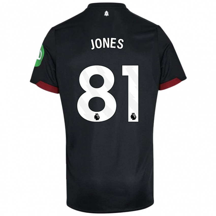 Női Liam Jones #81 Fekete Fehér Idegenbeli Jersey 2024/25 Mez Póló Ing