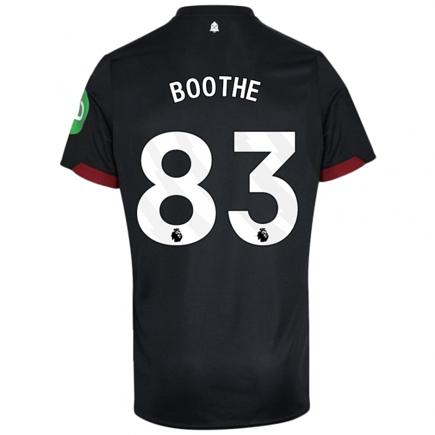 Női Sebastian Boothe #83 Fekete Fehér Idegenbeli Jersey 2024/25 Mez Póló Ing