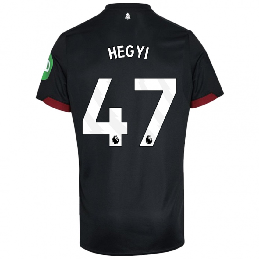 Női Krisztian Hegyi #47 Fekete Fehér Idegenbeli Jersey 2024/25 Mez Póló Ing